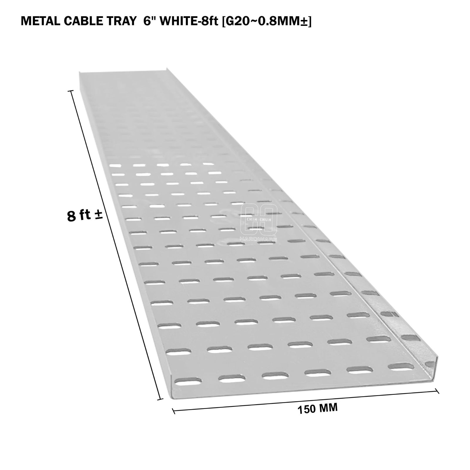 METAL CABLE TRAY 6" WHITE 8ft G20 0.8MM卤