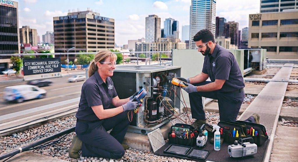 Commercial air conditioning inspection and servicing