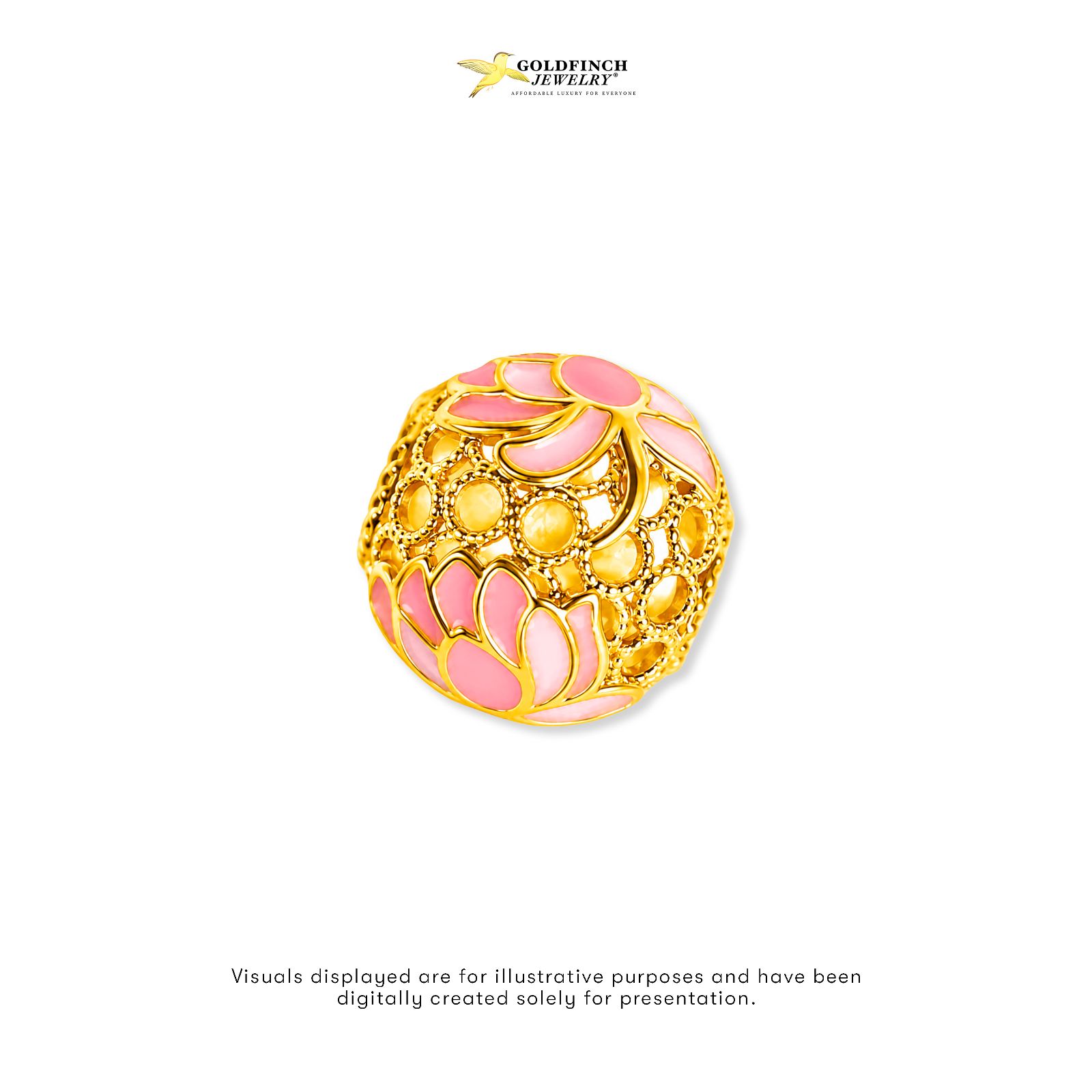 P00187: Flower Ball Charm 916 (wt 0.30g) 