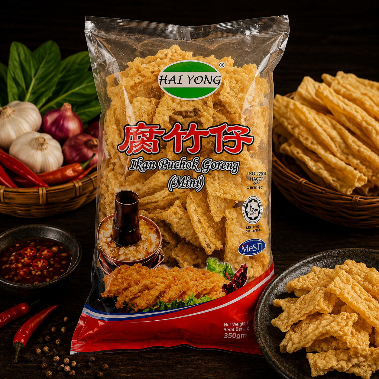 HaiYong Mini Fried Bean Curd 腐竹仔 350G