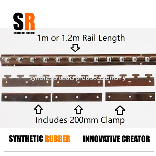 PVC Curtain Rail With 6 Clamps | Curtain Strip Hanger | Stainless Steel ...