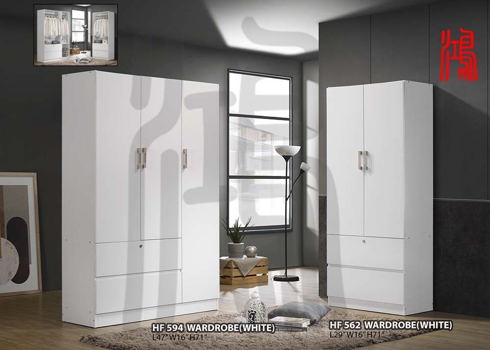 BEST SELLING WHITE WARDROBE - 2 DOORS 562Y & 3 DOORS 594Y