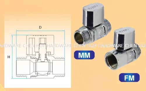 2202 - Chrome Handle Mini Valve MM / FM 