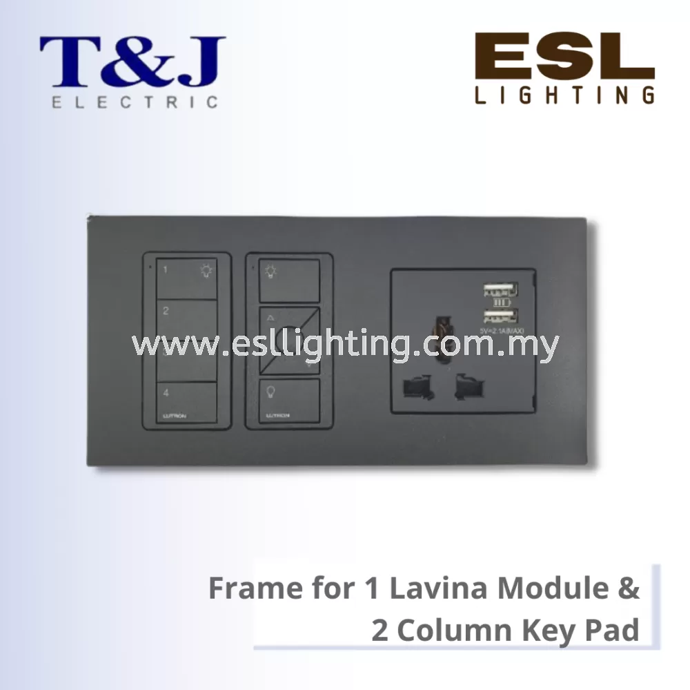 T&J LAVINA"95" SERIES Frame for 1 Lavina Module & 2 Column Key Pad - JC1502-2PIA-LWH / JC1502-2PIA-LBL / JC1502-2PIA-DAD / JC1502-2PIA-BL