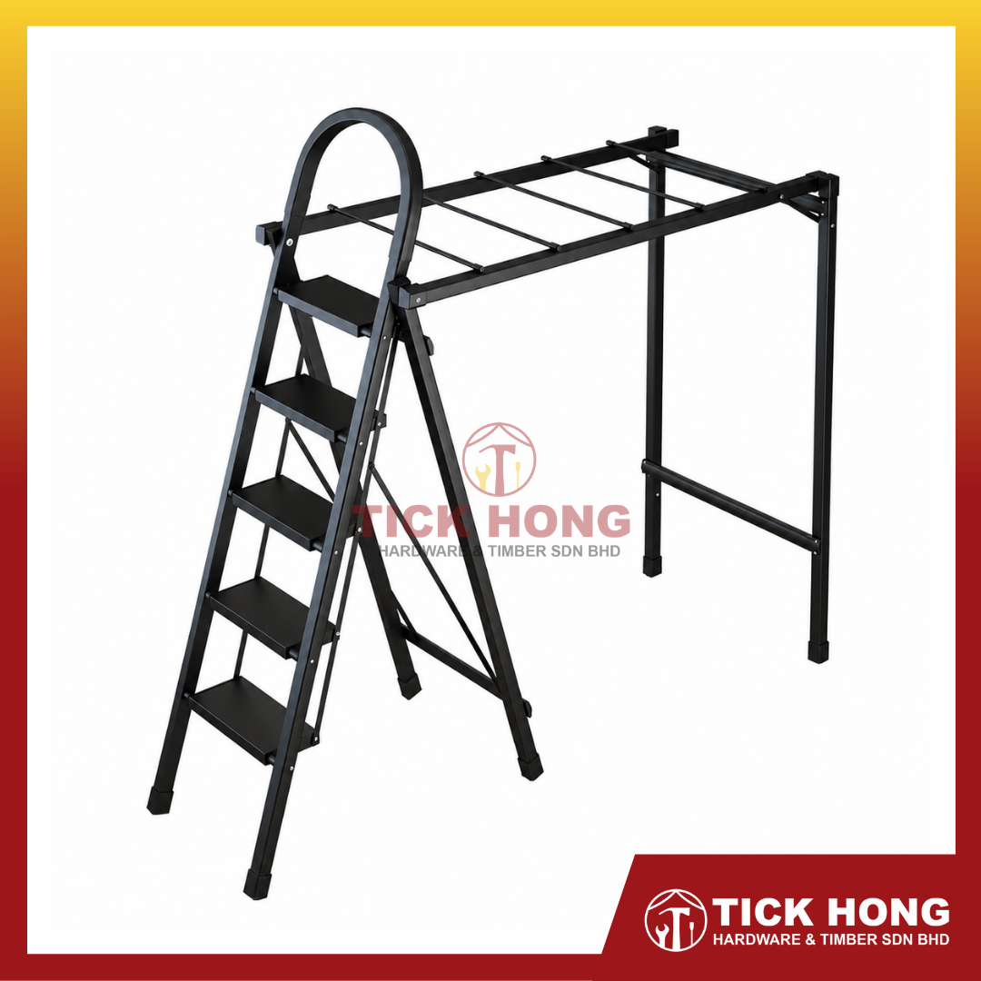 Multifunctional Indoor Household Foldable Platform Ladder with Drying Rack (4 Steps/5 Steps)
