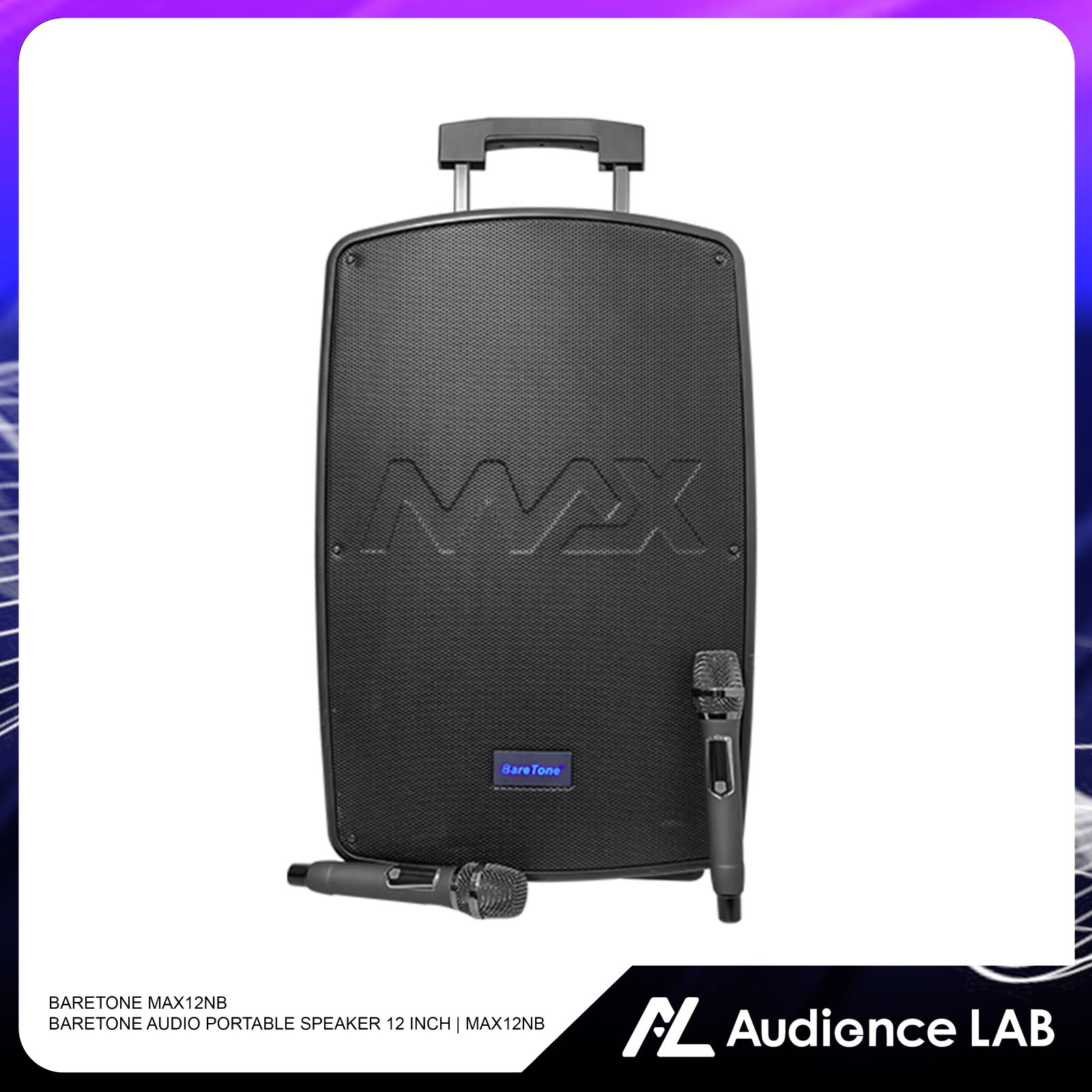 BARETONE MAX12NB BARETONE AUDIO PORTABLE SPEAKER 12 INCH | MAX12NB