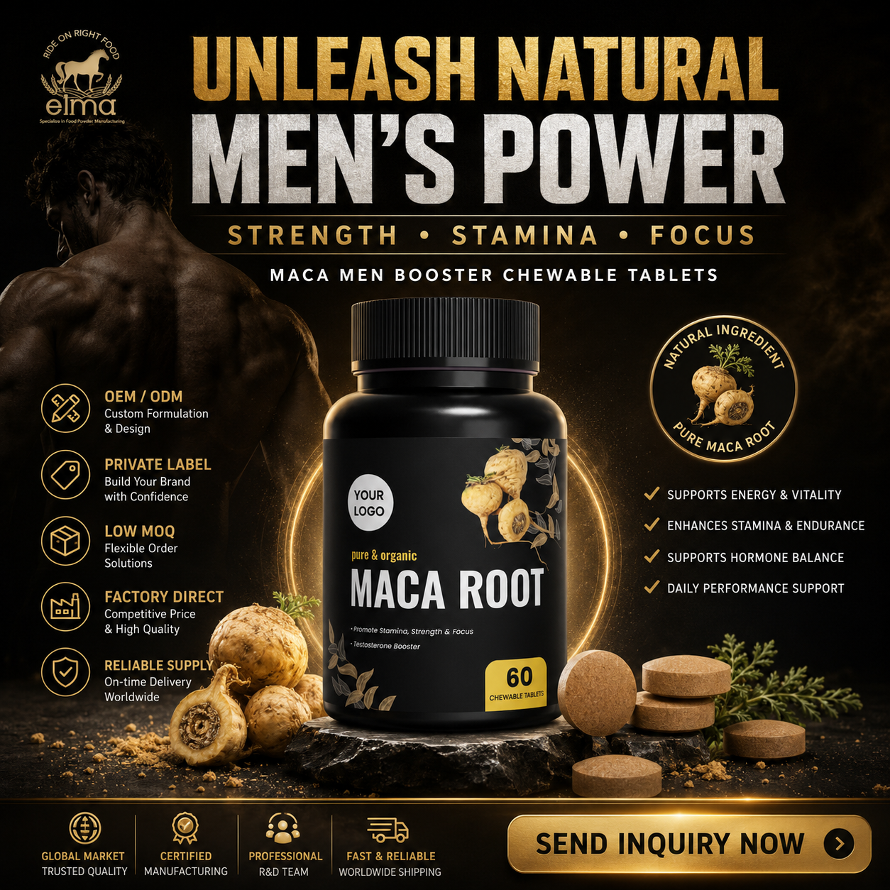 Global OEM Maca Tablets Supplement Manufacturer – Halal GMP HACCP Wellness Factory