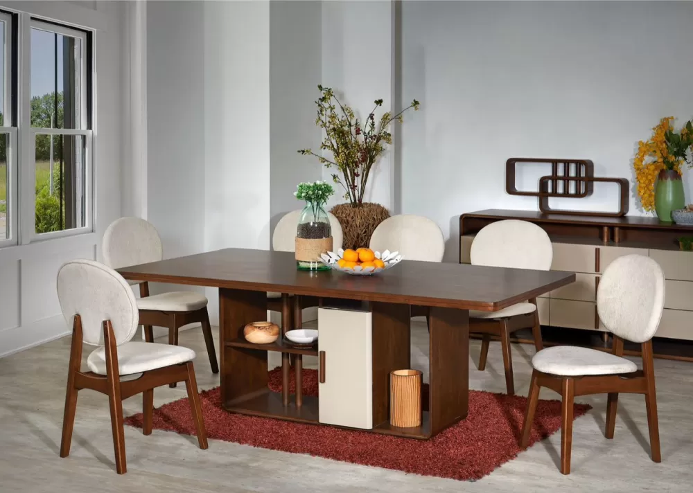 Brownie Dining Set (Table + 6 Chairs)