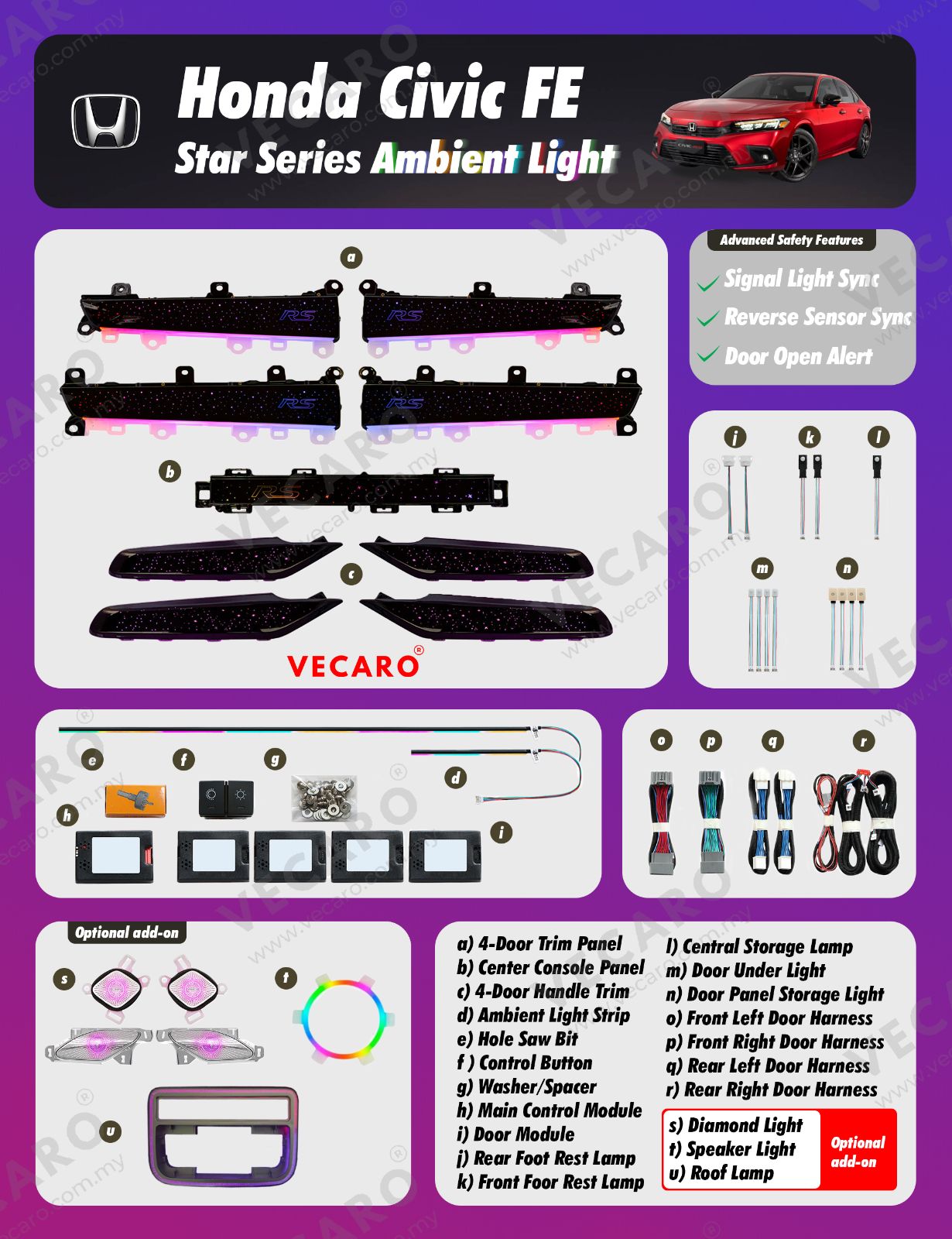 Honda Civic FE Star Series Ambient Light