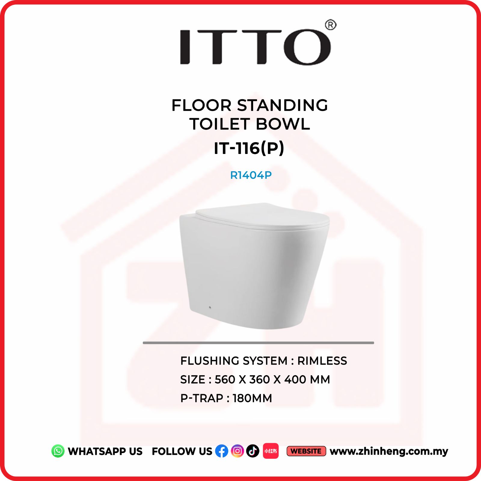 ITTO FLOOR STANDING TOILET BOWL IT-116(P)
