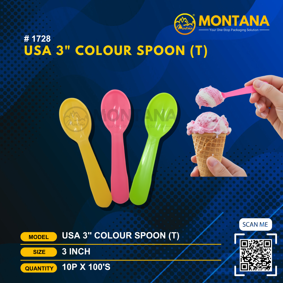 (1728) USA 3" COLOUR SPOON (T)