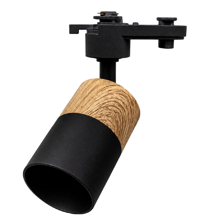 TS2206 LEDTrack Light GU10 Bulb Black + Wood