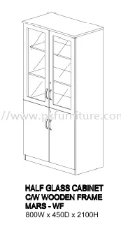 Director Series - Mars-WF - Half Glass Cabinet c/w Wooden Frame