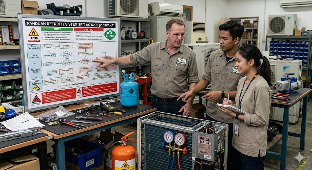 R290 split AC retrofit guidelines