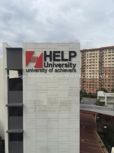 ALUMINIUM BUILDING SIGNAGE (HELP UNIVERISITY, SUBANG 2, 2019)