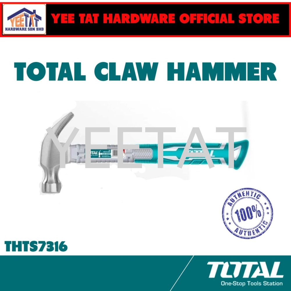 [ TOTAL ] THTS7316 CLAW HAMMER Fiberglass Handle (16oz)