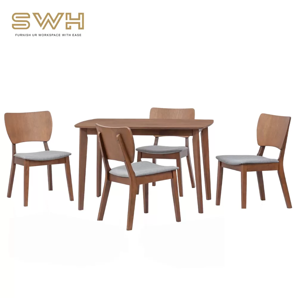 KP NAGASAKI Solid Wood 1+4 Dining Set | Dining Room Furniture