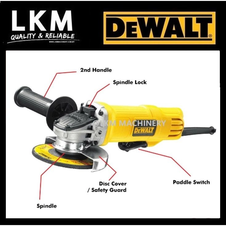 DEWALT DWE8200PL-XD Small Angle Grinder 100mm/850W/12000rpm/4"