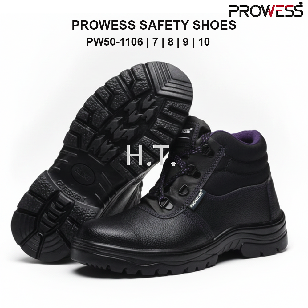 PROWESS SAFETY SHOES SIZE | STEEL TOE WORK SAFETY FOOTWEAR | INDUSTRIAL PROTECTIVE SHOES #6 | #7 | #8 | #9 ( PW50-1106 | PW50-1107 | PW50-1108 | PW50-1109 )