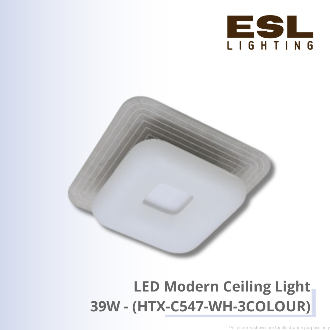LED Modern Ceiling Light 39W - HTX-C547-WH-3COLOUR