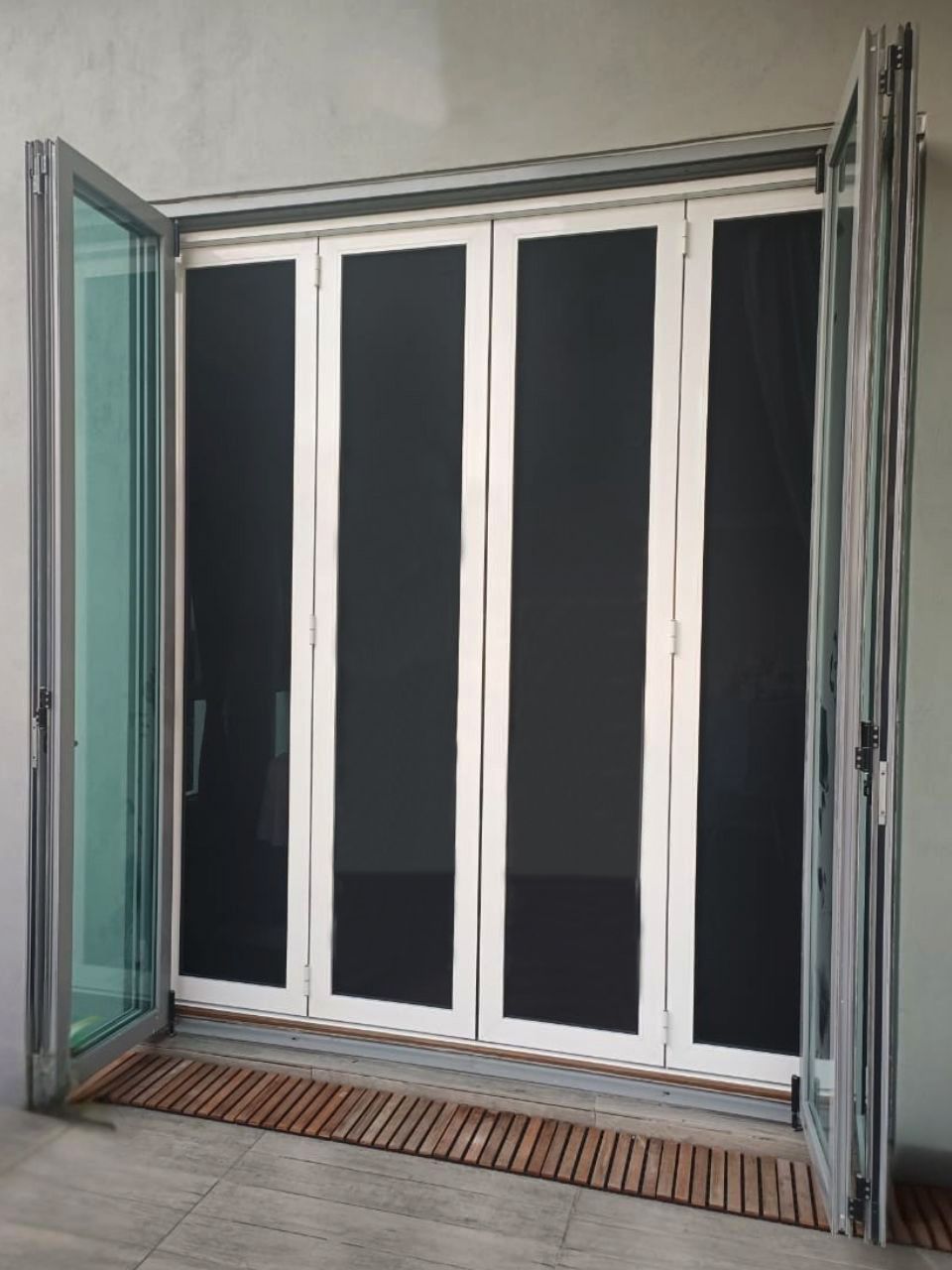 Security Mesh + Glass Folding Door 2607