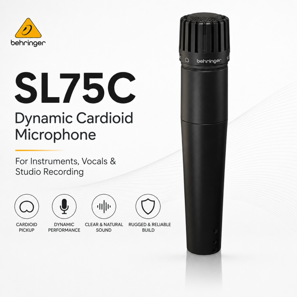 Behringer SL75C â Dynamic Cardioid Microphone for Instruments, Vocals & Studio Recording