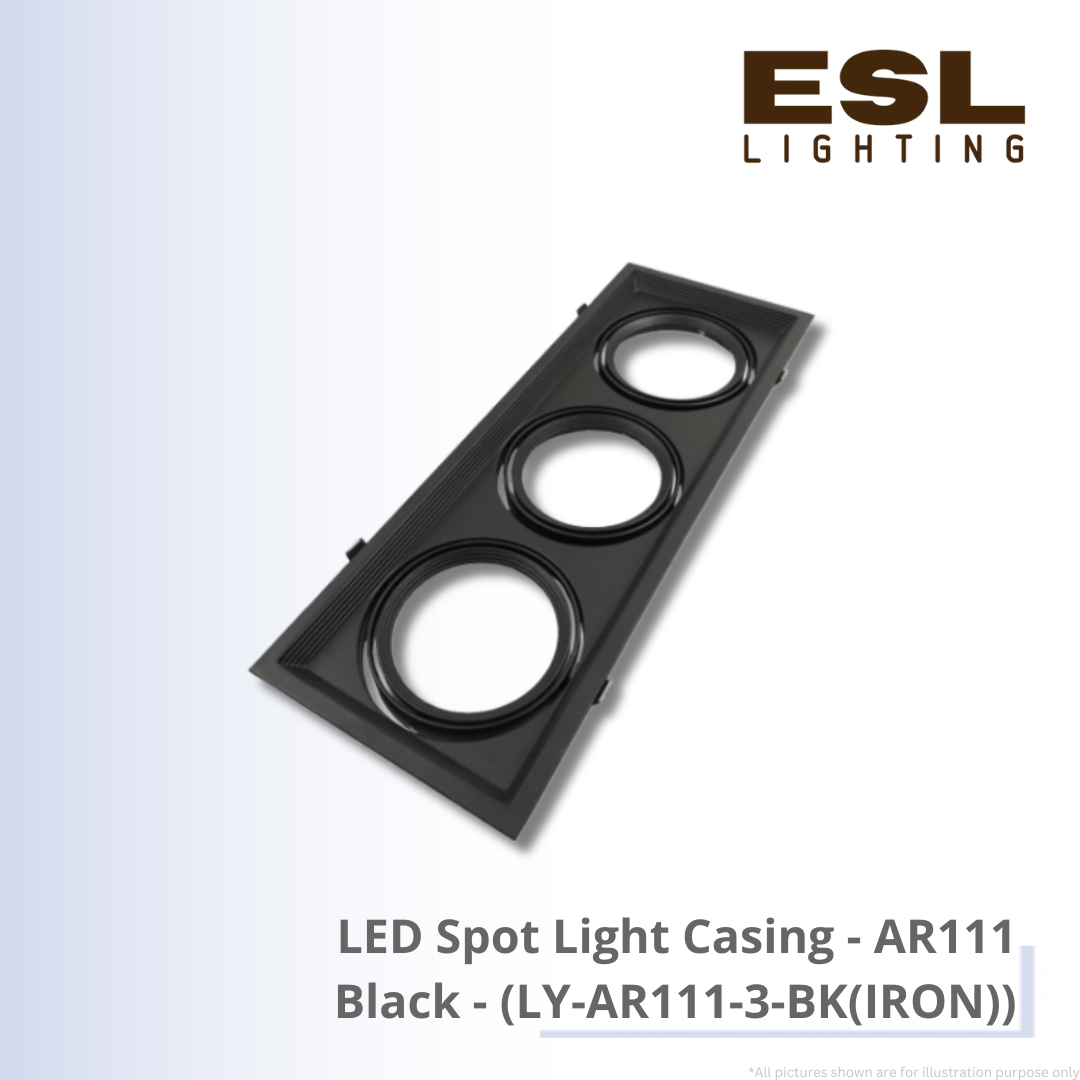LED Spot Light Casing AR111 Black - LY-AR111-3-BK(IRON)