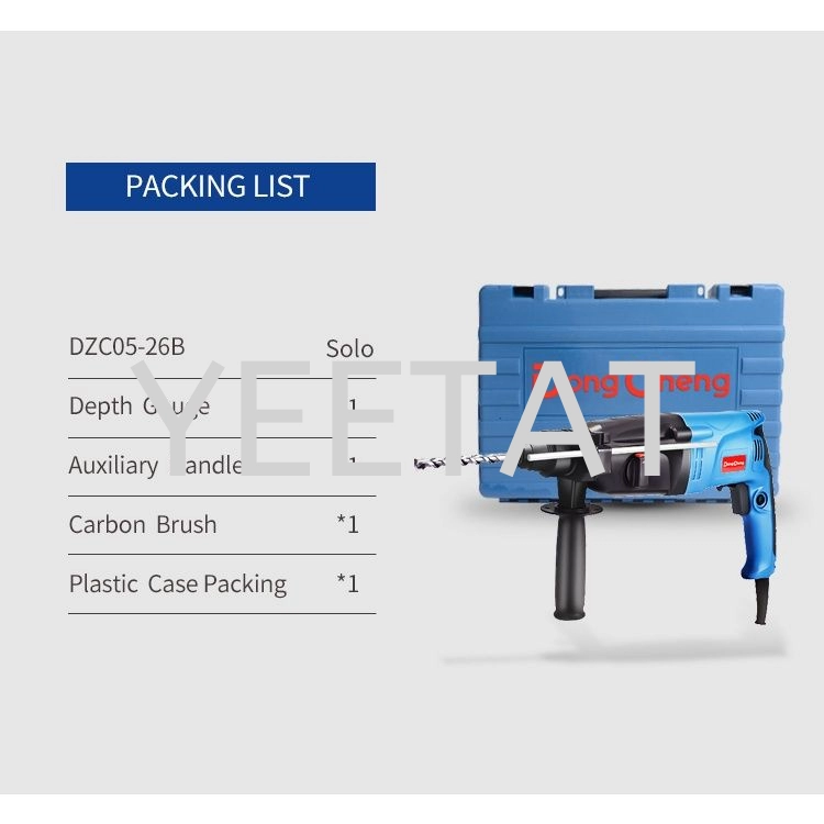 [ DONGCHENG ] DZC05-26B Electric Rotary Hammer Drill 800W 26mm Machine 3 Function Breaker Demolition Destruction