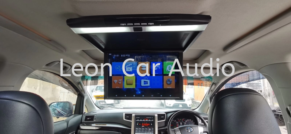 Toyota Vellfire Alphard anh20 17.3" android tv Netflix YouTube wifi usb hdmi mp5 roof led monitor