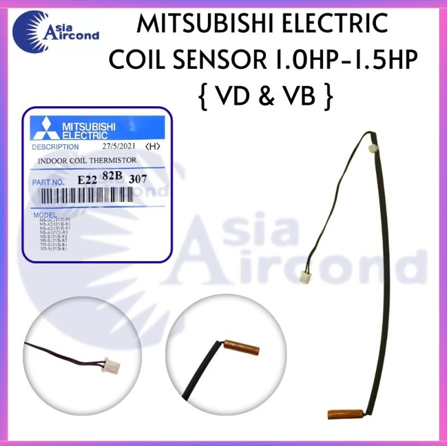 MITSUBISHI ELECTRIC AIRCOND INDOOR COIL SENSOR THERMISTOR E22 82B 307 FOR 1.0HP - 1.5HP VD & VB SERIES REPLACEMENT PART