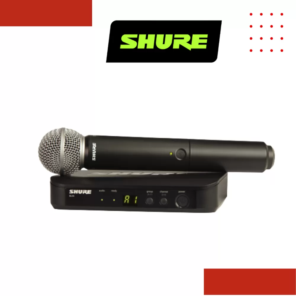 Shure BLX24/SM58 Handheld Wireless System, BLX4 Receiver & BLX2/SM58 Handheld Transmitter
