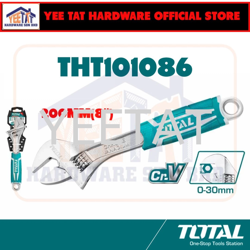 [ TOTAL ] THT101086 / THT101106 / THT101126 ADJUSTABLE WRENCH (8"/10"/12")