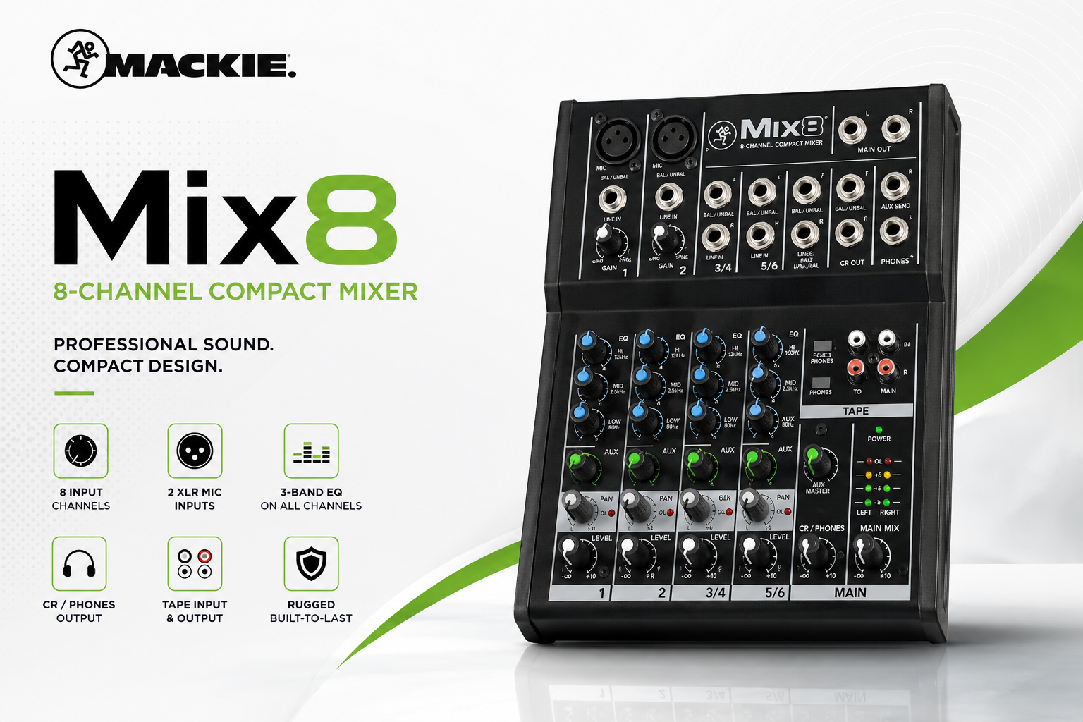 Mackie Mix8 8-Channel Compact Mixer