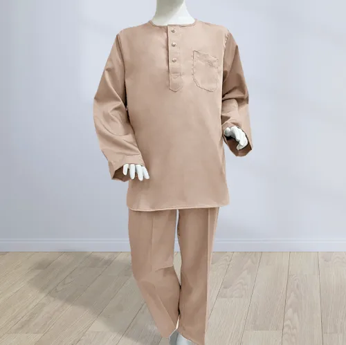 Baju Melayu Kurta Sepasang  Untuk Kanak Kanak Cotton Tetra (KKP) Nude