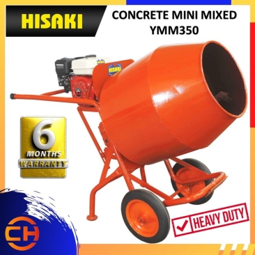 Hisaki YMM350 Mini Concrete Mixer With Single Phase Electric Motor 2HP