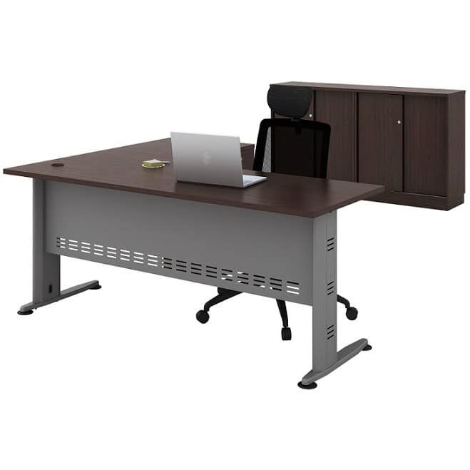 6 ft x 5 ft Wonderful Modern L Shape Design Table with Low Cabinet Set OFQL18154DSET