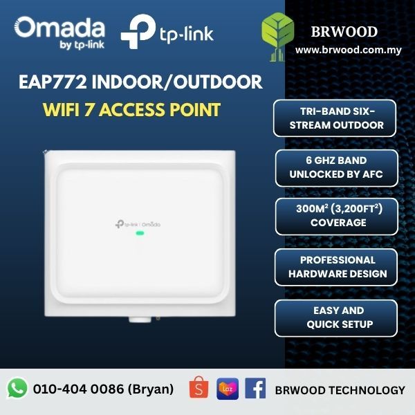 OMADA TP-LINK EAP772-OUTDOOR: Tri-Band Omnidirectional BE11000 Indoor/Outdoor WiFi 7 Access Point