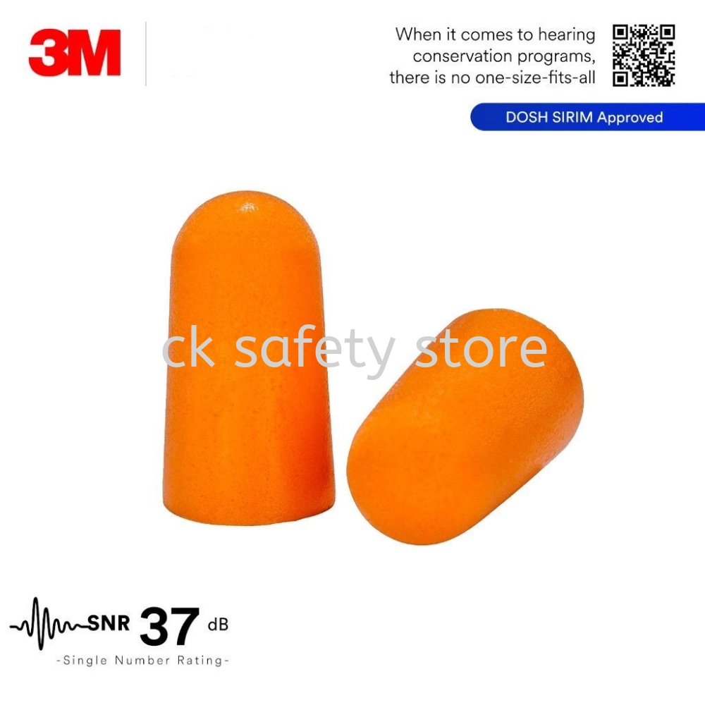 3M 1100 Uncorded Soft Foam Disposable Earplugs SNR 37 dB