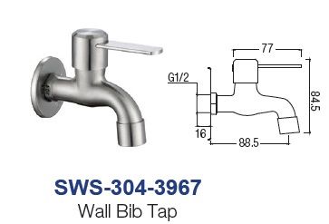 SWS-304-3967  Wall Bib Tap - SUS304