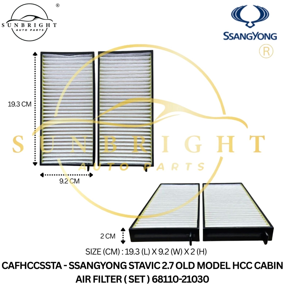 SSANGYONG STAVIC 2.7 OLD MODEL HCC CABIN AIR FILTER ( SET ) 68110-21030