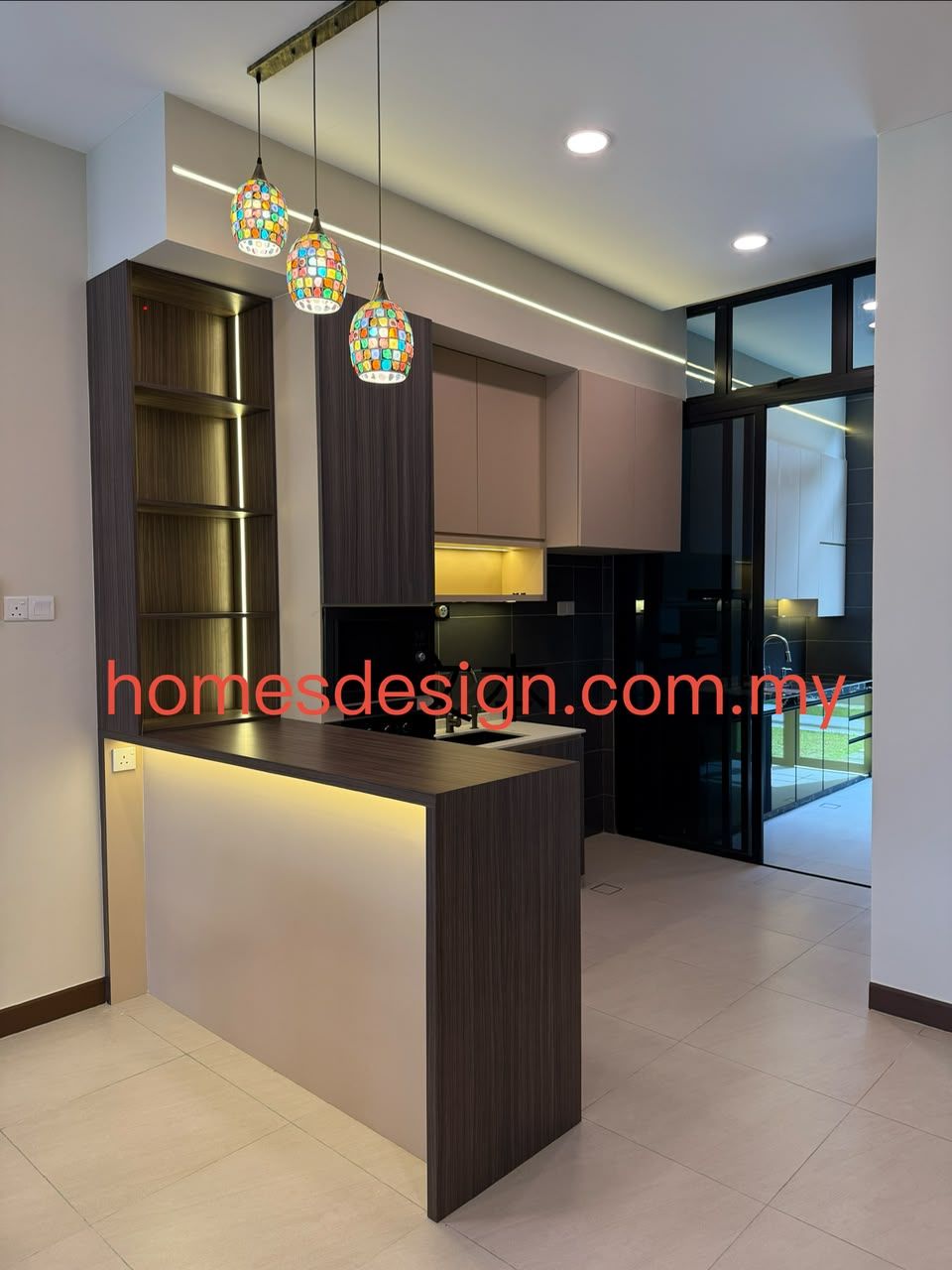 kitchen cabinet and island