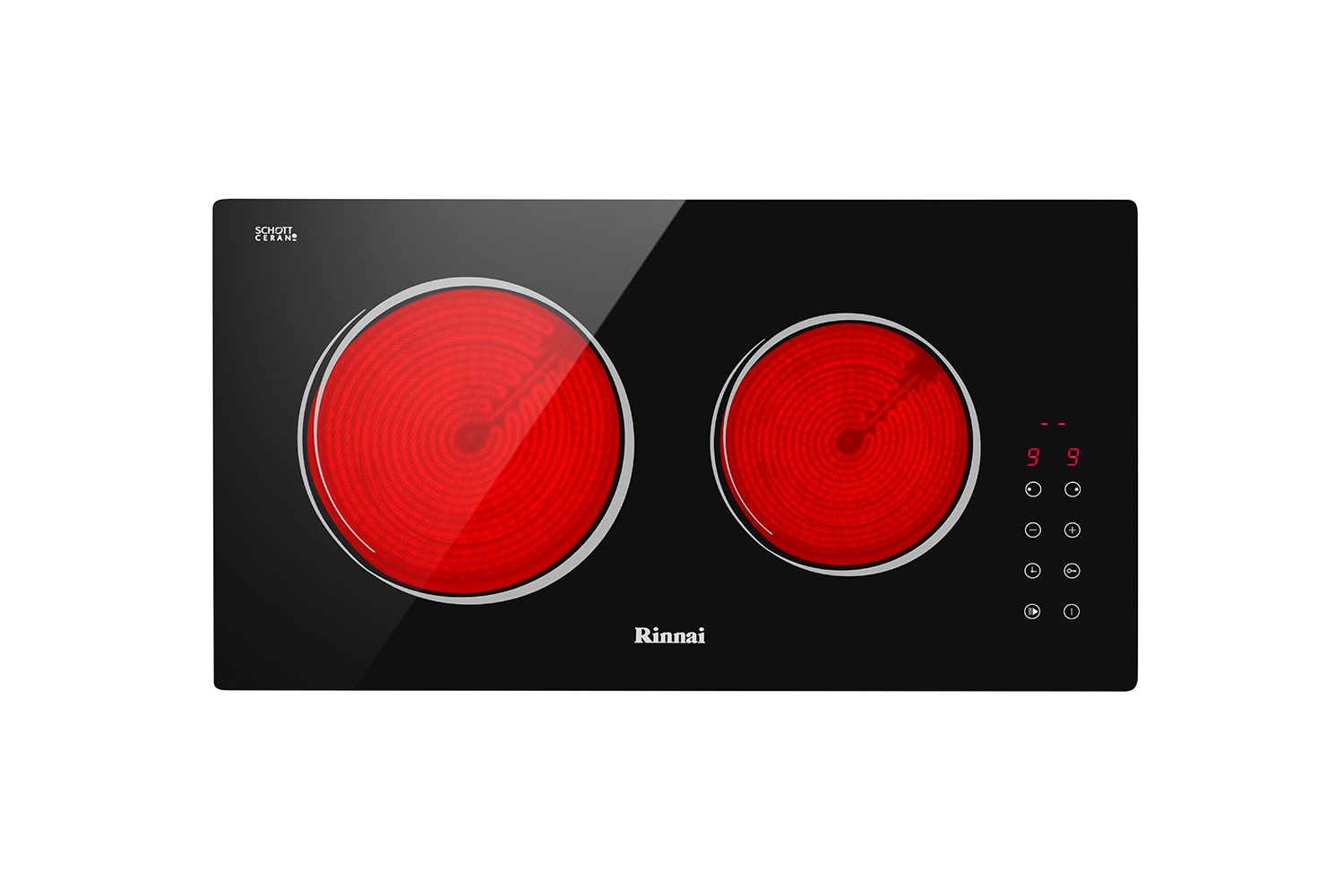 RB-5022E-CB 52cm 2-Zone Vitroceramic Hob – Touch Control, Schott Ceran Glass, Stop & Go, Timer & Child Lock Electric Hob