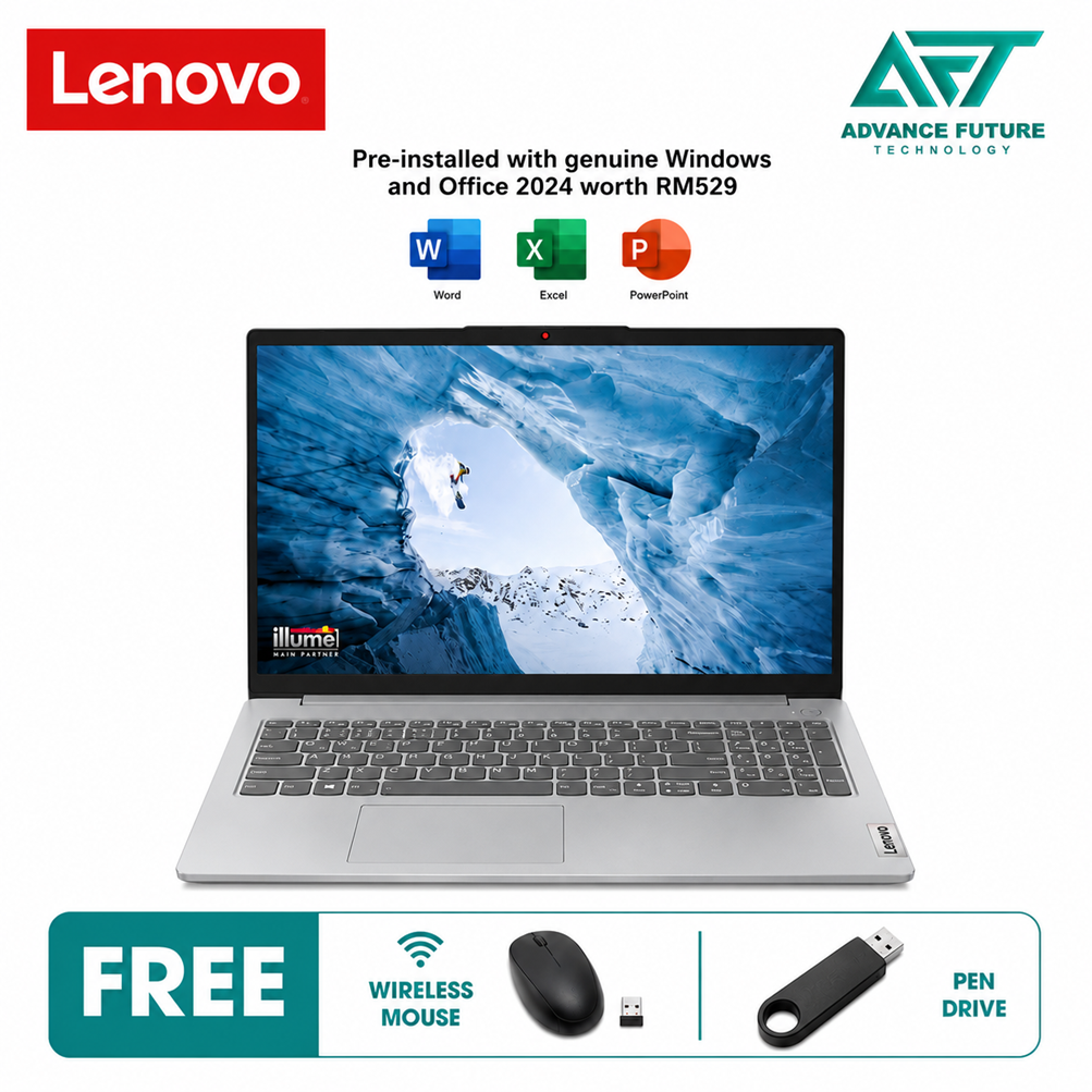 Lenovo IdeaPad 1 15AMN7 82VG00YDMJ 15.6" HD Laptop Cloud Grey ( AMD Athlon Silver 7120U, 8GB, 512GB SSD, ATI, W11, H&S 2024&M365 )