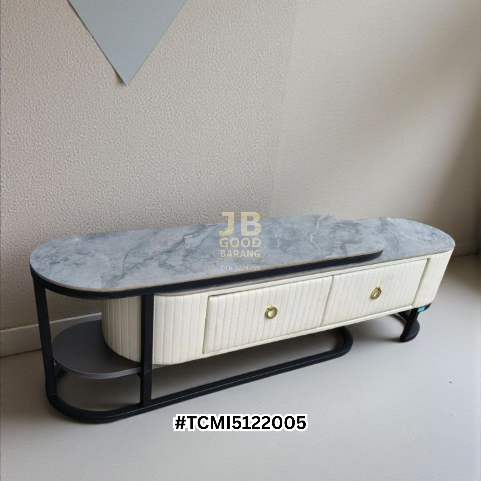 L-Shaped Marble Top TV Bench | Quality Pre-Owned
