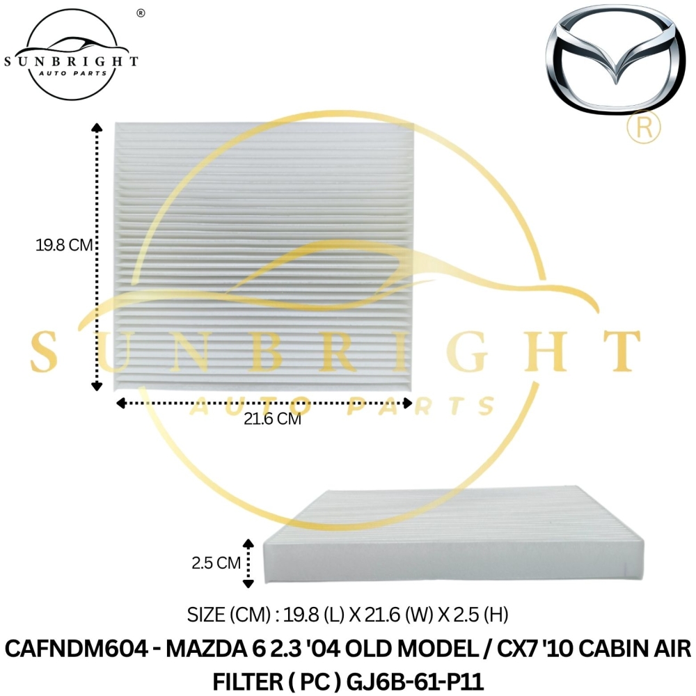 CAFNDM604 - MAZDA 6 2.3 '04 OLD MODEL / CX7 '10 CABIN AIR FILTER ( PC ) GJ6B-61-P11