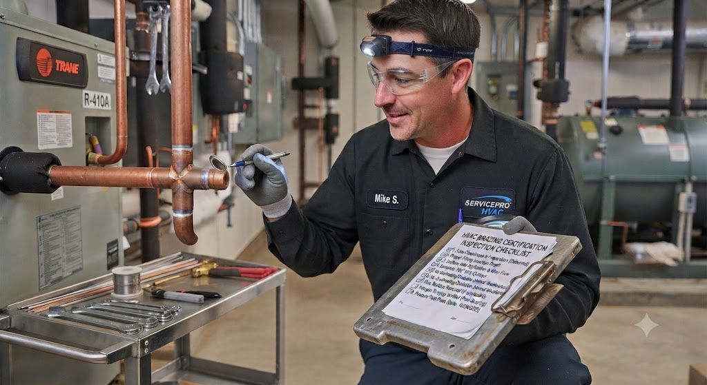 HVAC brazing certification inspection checklist