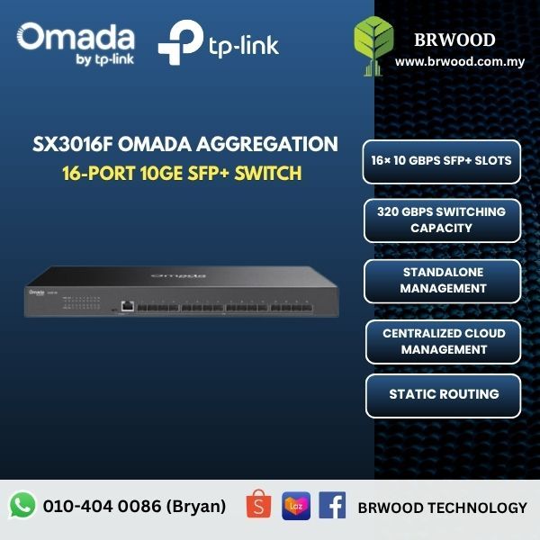 OMADA TP-LINK SX3016F: Omada Aggregation 16-Port 10GE SFP+ Switch