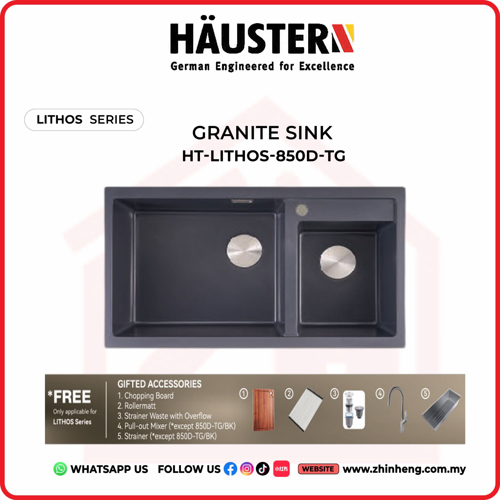 ​​​​​​​HAUSTERN LITHOS KITCHEN SINK HT-LITHOS-850D-TG