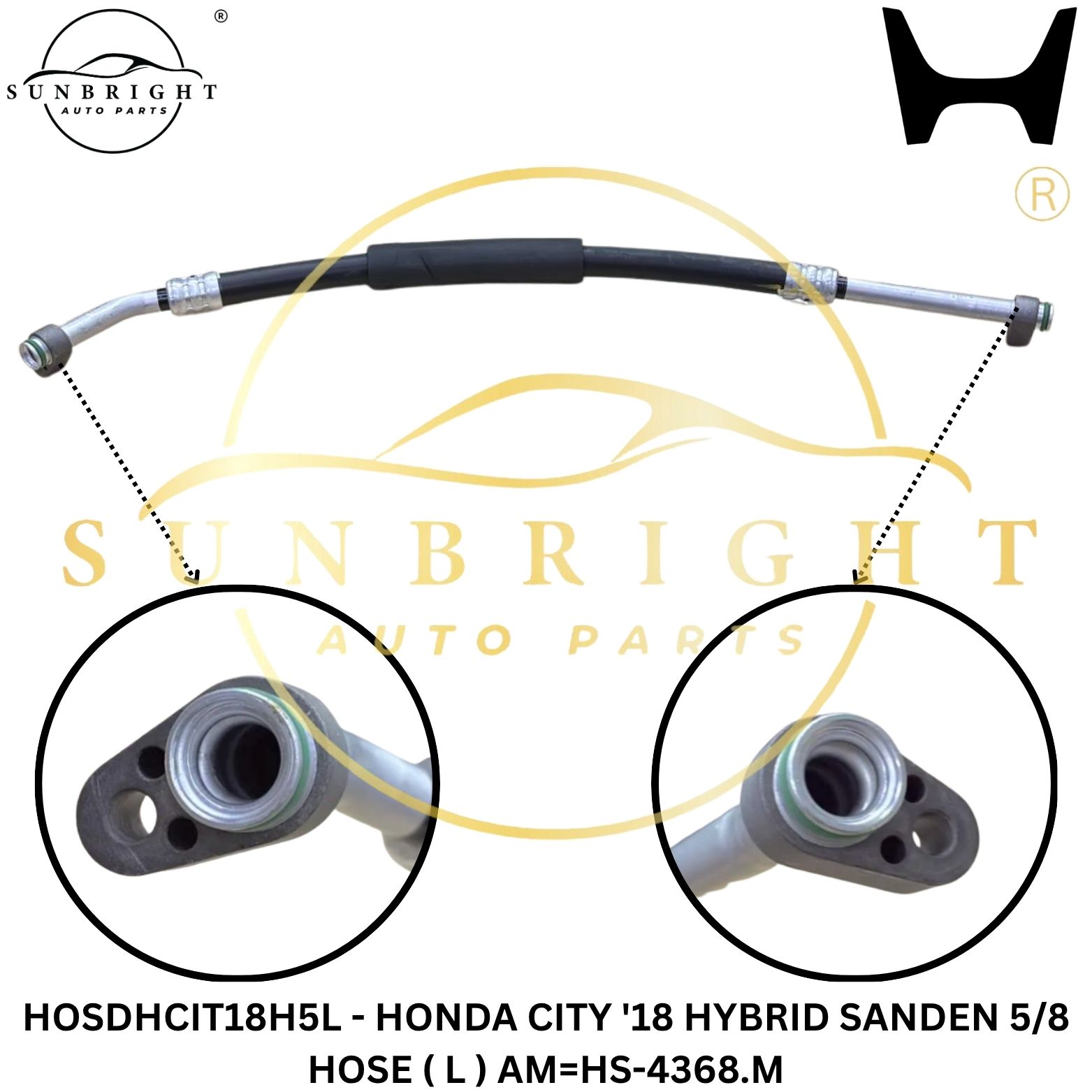 HOSDHCIT18H5L - HONDA CITY '18 HYBRID SANDEN 5/8 HOSE ( L ) AM=HS-4368.M