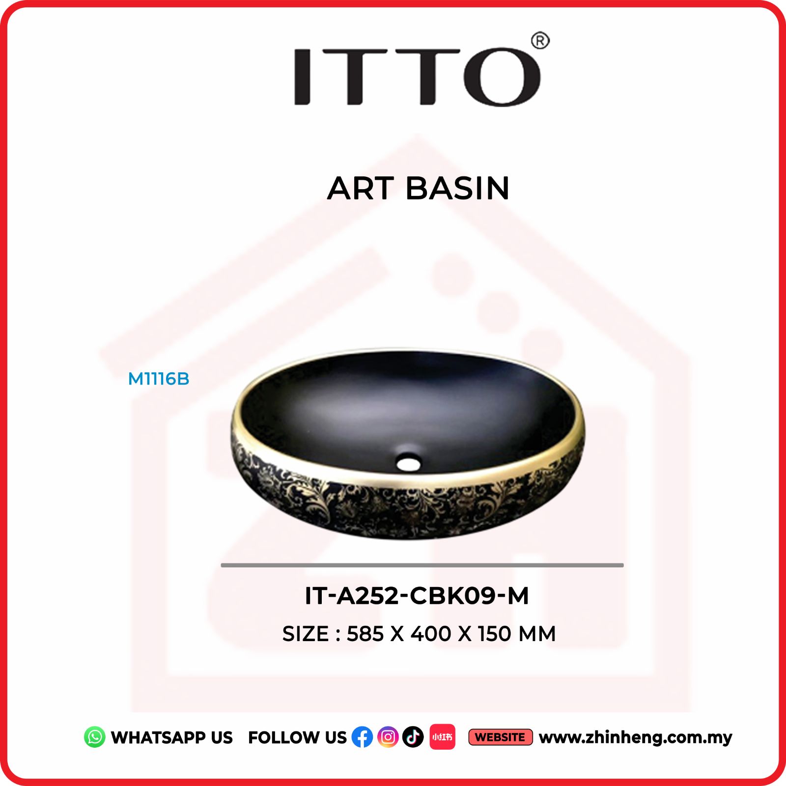 ITTO ART BASIN IT-A252-CBK09-M
